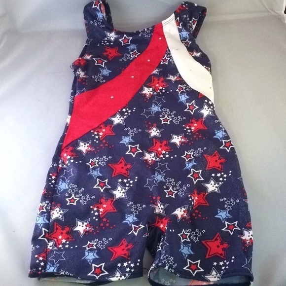 Just Imagine Leotard Medium Red /White/Blue Stars - Picture 1 of 5